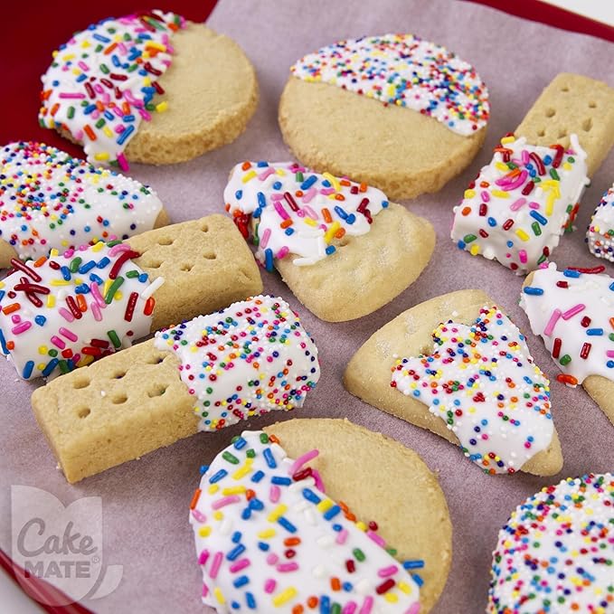Cake Mate Christmas Rainbow Sprinkles with resealable lid - Delicious Dessert Sprinkles for Ice Cream, Cookies, Baked Goods, Donuts 10.5 oz Tub (Rainbow Jimmies)