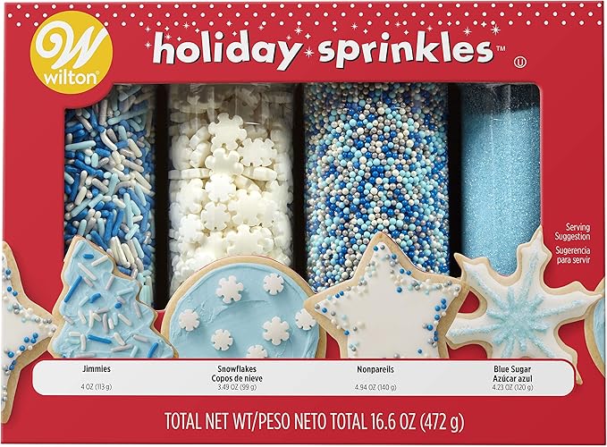 Wilton Winter Sprinkles Mega Set of 4, 16.6 oz, blue and white