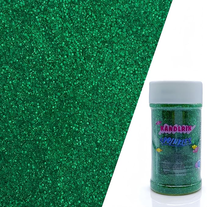 Edible Sanding Sugar Sprinkles for Cookie Decorating, Sugar Sprinkle Mix For Celebration Cakes, Cupcakes, Cookies, 3OZ (Dark Green)