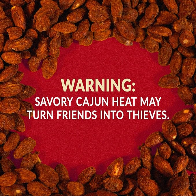 Lakanto Sweet and Savory Cajun Spice Almonds - On the Go Snack, Cajun Seasoning, Bold & Spicy, Gluten Free, Protein, Crunchy Roasted, Monk Fruit, Resealable Bag (8 oz)