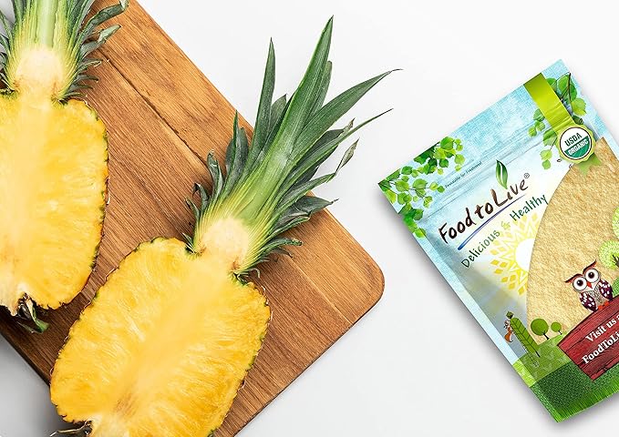 Food to Live - Organic Pineapple Powder, 1.5 Pounds - Non-GMO, Made from Raw Dried Fruit, Unsulfured, Vegan, Bulk, Great for Baking, Juices, Smoothies