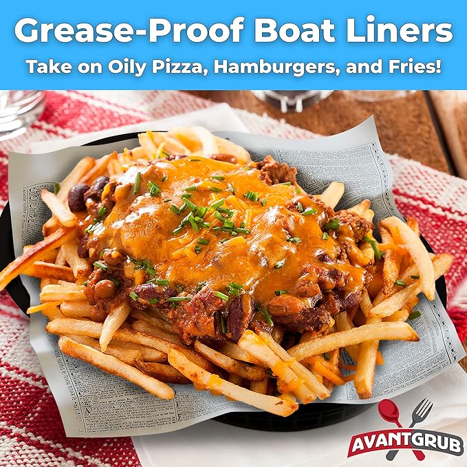 Greaseproof, Durable 12x16 Newsprint Wax Paper 300Pk. Deli Food Basket Liner Sheets for Fish, Burgers, Fries, BBQ and Sandwiches. Perfect for Your Movie, Circus or Carnival Theme Party or Cookout.