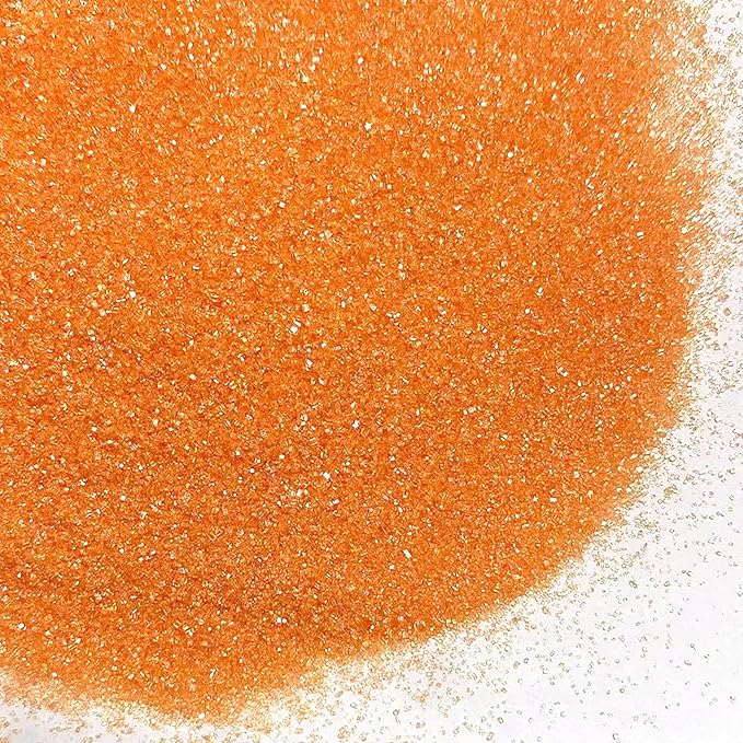 PhilaeEC Orange Sanding Sugar Edible Sparkling Crystals for Baking Cake Decoration Cookie Ice Cream Cupcake Toppers Wedding Party Valentines Halloween Christmas Supplies 5oz