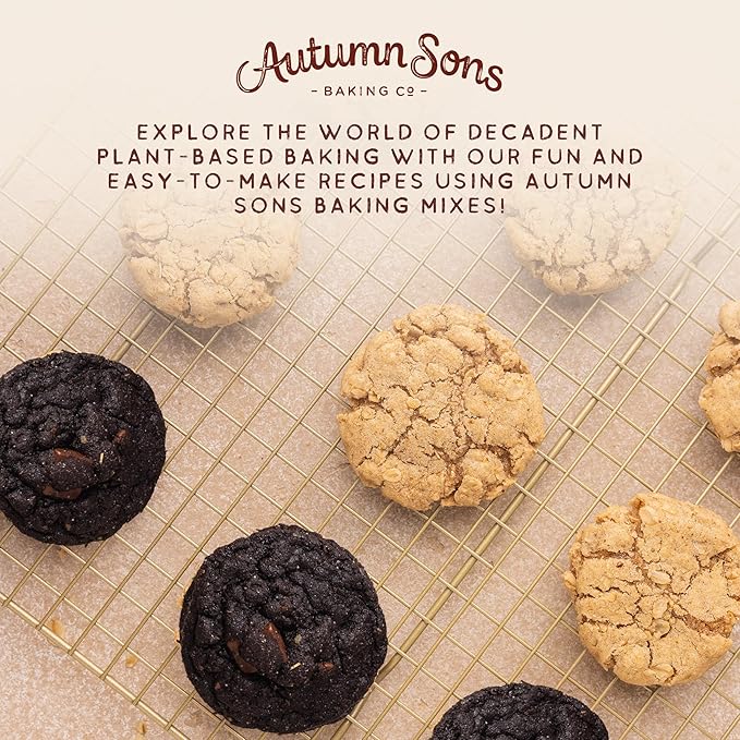 Autumn Sons Baking Co. Gluten Free Double Chocolate Chunk & Oatmeal Cinnamon Cookie Mix Combo Pack. Vegan Plant Based Baking Mix. Top 9 Allergen Free. 9.3 oz (Pack of 2)