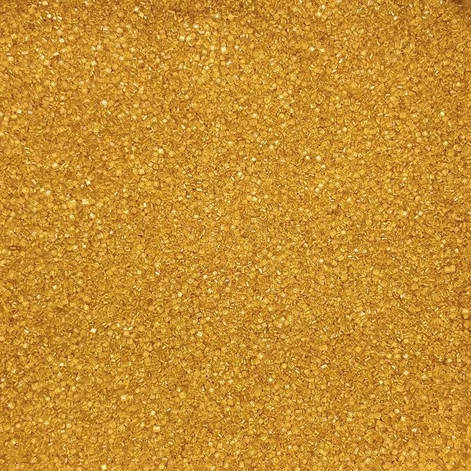 Dynastang Gold Sanding Sugar Sprinkles Edible Sugar Crystals Cake Decoration Cupcake Toppers Cookie Decorating Perfect for Cakes, Cupcakes, Desserts Toppings 3OZ