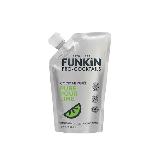 Funkin Fruit Puree | Real Fruit, Simple Ingredient, Natural Mixer for Cocktails, Drinks, Smoothies | Vegan, Non-GMO, Gluten-Free (2.2 lbs) (Lime)