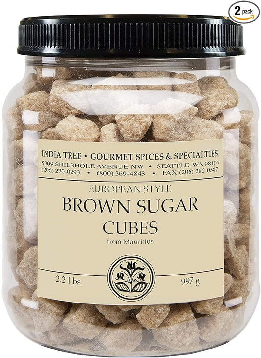 India Tree Brown European-Style Sugar Cubes, 2.2 lb (Pack of 2)