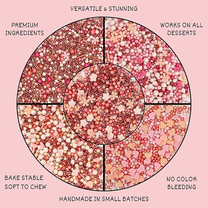 Confect Pink, White & Silver Pearl Heart Sprinkles Mix – Edible Cake, Cupcake & Cookie Decorations – Birthday & Celebration Baking Sprinkles – Pack of 5 | Vegan, Gluten-Free, Nut-Free, Soy-Free, Dairy-Free, Palm Oil-Free- 5 Oz