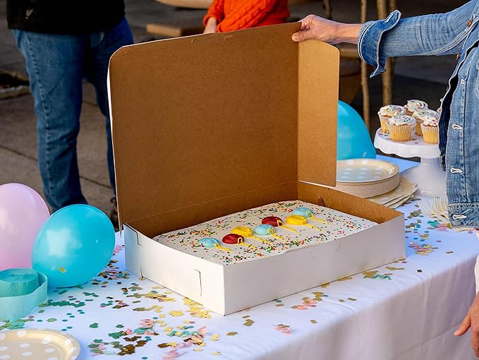 Southern Champion Tray 1029 Premium Clay Coated Kraft Paperboard White Non-Window Sheet Cake and Utility Box, 19" Length x 14" Width x 4" Height, 1/2 Sheet (Case of 50)