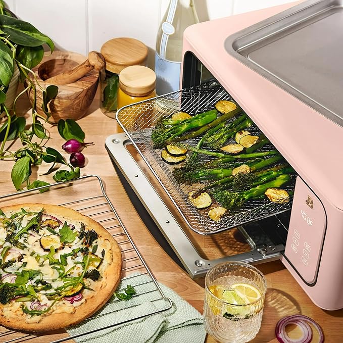 Beautiful Infrared Air Fryer Toaster Oven Kit – Special Edition Multi‑Function Countertop Oven with 10 Presets, Fast Heating & Accessories by Drew Barrymore (Rose)