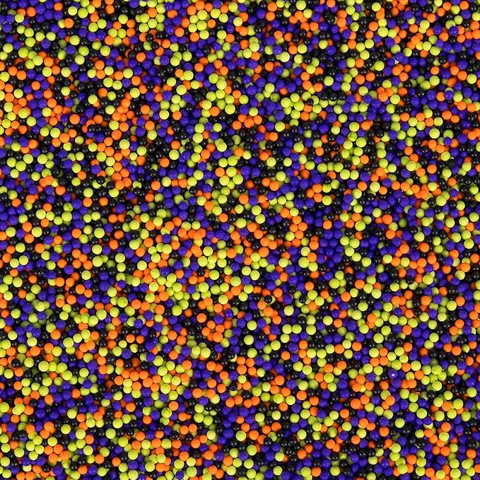 Edible Pearl Sprinkles,Nonpareils Purple Black Green and Orange Mix,130g/4.58oz,Cute Pearls Cake Candy,Mini Sugar Sprinkles for Decorations Baking,Cake Ice Cream Cookies Cupcake Toppe Chocolate,Birthday Thanksgiving Christmas Supplie