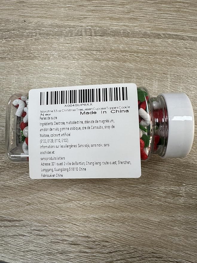 Morofme 3.5 oz Christmas Tree Sprinkles Red and Green Christmas Sprinkles White Pearl Mix Jimmies Christma Cane Sock Sprinkle Cake Topper Edible Holiday Sprinkle for Dessert Cupcake Toppers Cookie