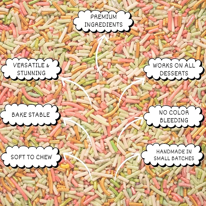 Confect Custom Rainbow Sprinkles – Cosmic Blend Jimmies – Multicolor Decorative Toppings for Desserts, Cakes & Cupcakes – Vegan, Gluten-Free, Nut-Free, Soy-Free, Dairy-Free, Palm Oil-Free – 4.2 Oz