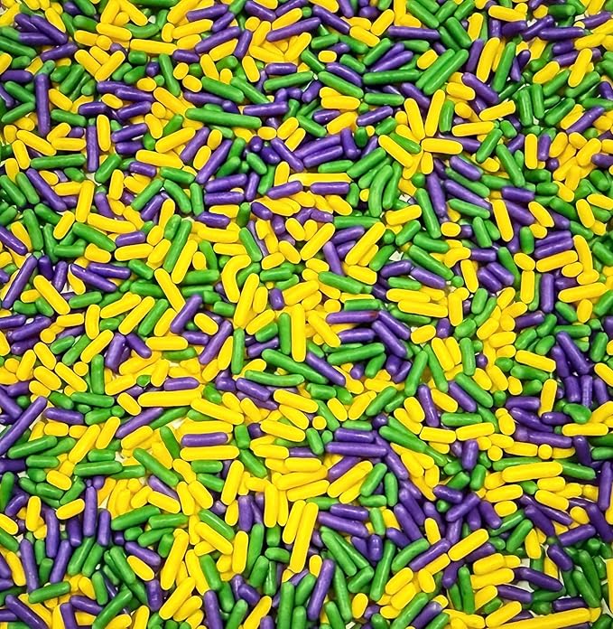 Sentovac Edible Purple&Green$Yellow Mixing Jimmies Sprinkles for Cake Decorating Baking Cookie and Ice Cream Topper Decorations Sprinkles Supplies 78g/2.75oz