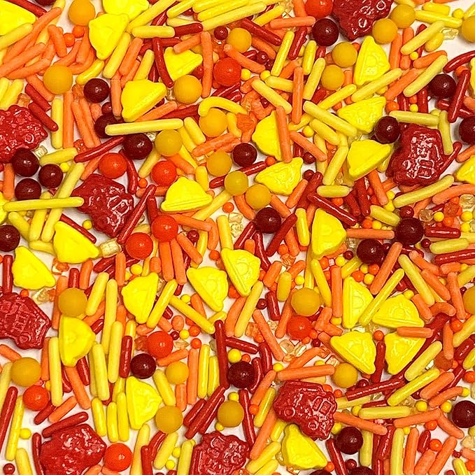 COOL MOM SPRINKLES Flaming Hot Sprinkles (4 oz.) – Fireman Birthday Sprinkles for Decorating Cakes, Cupcakes, Cookies & Desserts – Mixed in the USA/Gluten-Free