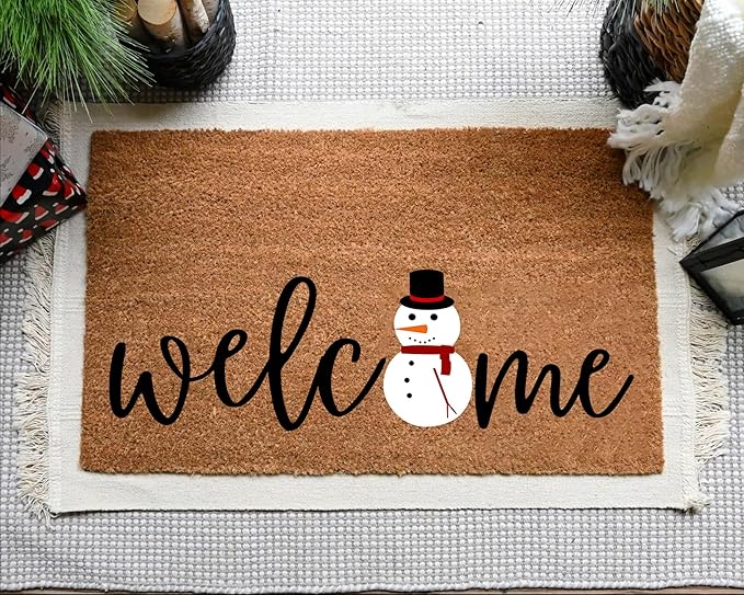 Christmas Stencils for Door Mats 23.6" Large Christmas Doormat Stencils for Crafts Reusable Holiday Stencil for Wood Fabrics Door Mat Window Glass Decor