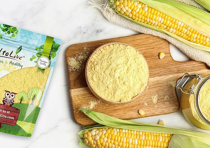 Food to Live Corn Flour, 5 Pounds - Made from Whole Grain, Finely Ground Meal, Vegan, Kosher, Bulk, Great for Cooking and Baking Cornbread, Muffins, Pancakes, Waffles and Tortillas