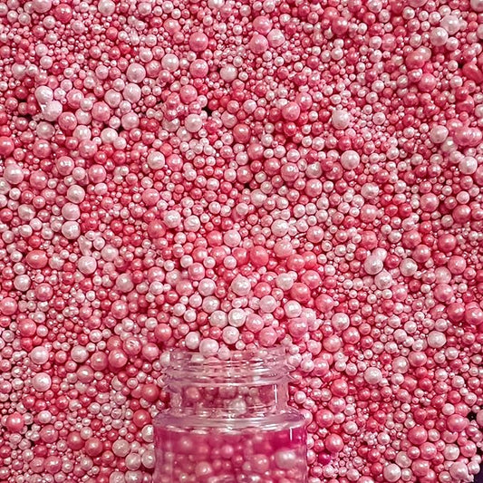 Confect Love Disco Balls – Pearlescent Pink Edible Decorative Sprinkles, Large Dahlia Candy Balls for Cake Decorating, Cupcakes, Cookies & Desserts | Baking Decoration | Vegan, Gluten-Free, Nut-Free, Soy-Free, Dairy-Free, Palm Oil-Free- 4.2 Oz