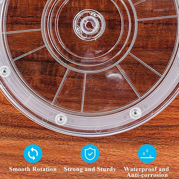 Jersvims 8 Inch Acrylic Turntable Platter, Transparent Turntable Organizer Round Rotating Plate for Kitchen Pantry Cabinet Desk Rack Spice Cake Cookie Decorating