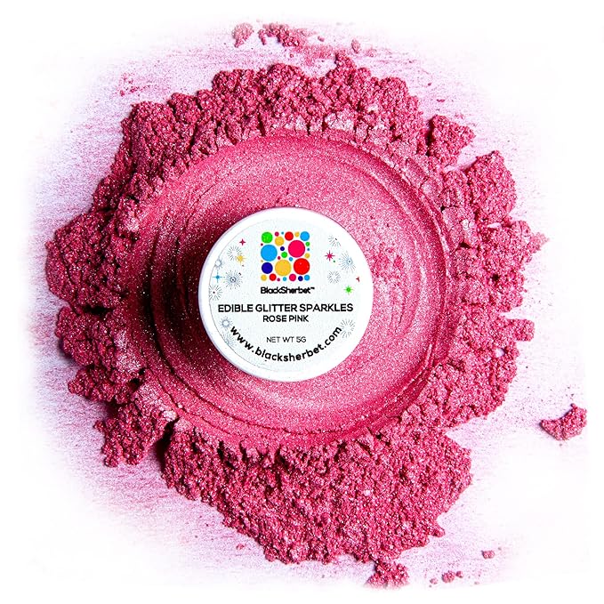 Blacksherbet Rose Pink Edible Glitter for Drinks 5 Grams | KOSHER Certified | Drink Glitter and Luster Dust for Cake, Cake Pops, Edible Glitter Cocktails Food, Cocktail glitter