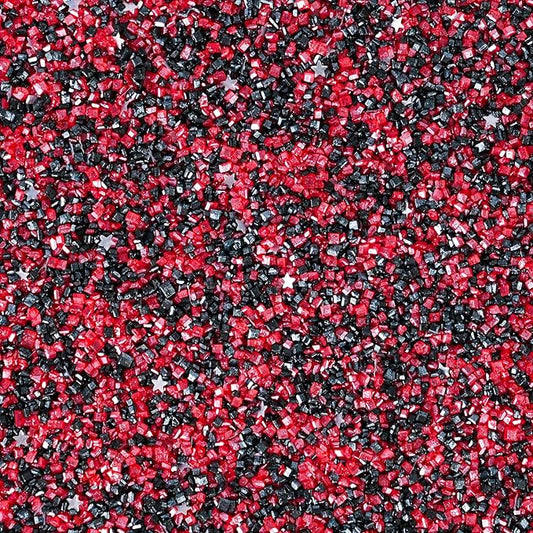 Halloween Sanding Sugar Edible Stars Glitter Mix, Red & Black Sugar Sprinkles for Cake Decorating, Sparkling Sanding Sugar for Cupcake Toppers Cookie Decorations for Party Celebrations 3.5oz