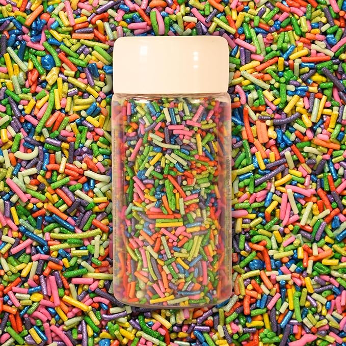 Confect Color Splash Rainbow Sprinkles – Custom Blend Multicolor Jimmies – Edible Toppings for Cake, Cupcake & Dessert Decorating –Vegan, Gluten-Free, Nut-Free, Soy-Free, Dairy-Free, Palm Oil-Free – 4.2 Oz