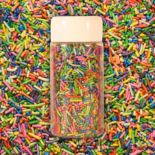 Confect Color Splash Rainbow Sprinkles – Custom Blend Multicolor Jimmies – Edible Toppings for Cake, Cupcake & Dessert Decorating –Vegan, Gluten-Free, Nut-Free, Soy-Free, Dairy-Free, Palm Oil-Free – 4.2 Oz