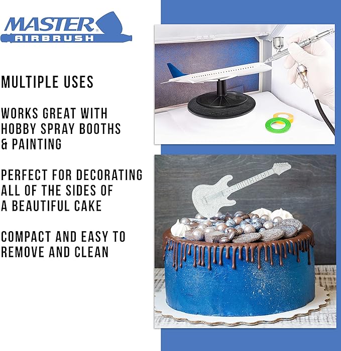 Master Airbrush Smooth Rotating 7.5 in. Diameter Turntable - for Hobby Spray Booths, Airbrushing Projects, Cake Decorating, Rotating TV or Monitor and More