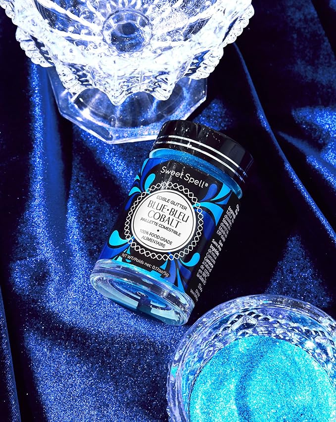 Sweet Spell Edible Glitter (15g) - Shimmer Sparkles for Drinks, Cakes, Cocktails - 100% Edible & Food Grade Glitter, Vegan, Gluten-Free (Blue)