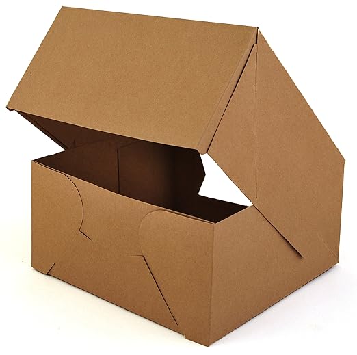 Southern Champion Tray 23053K Kraft Paperboard Lock Corner Window Bakery Box, 10" Length x 10" Width x 5" Height (Case of 150)