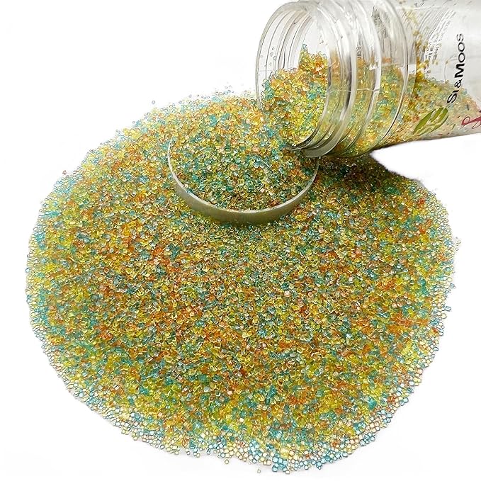SE Si&Moos Orange and Yellow Sanding Sugar Crystals for Cake Decorating Blue and Orange Sprinkles Colored Sugar Rimmer, Perfect for Cookie, Cake, Cupcake and Cocktail, Wedding Party Christmas Supplies 3.5 OZ