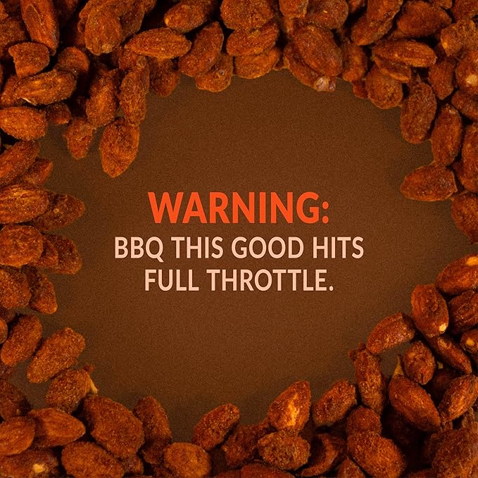 Lakanto Sweet and Savory Smokey BBQ Almonds - On the Go Snack, Smoky Barbecue Seasoning, Gluten Free, Protein, Crunchy Roasted, Monk Fruit, Resealable Bag (8 oz)