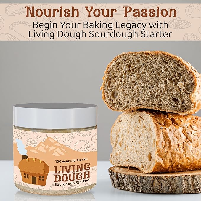 Living Dough - Chocolate Whole Wheat Sourdough Starter - Active & Live Cocoa Organic Sourdough Starter for Baking - For Artisanal Bread, Sweet Rolls, Brownies, and More