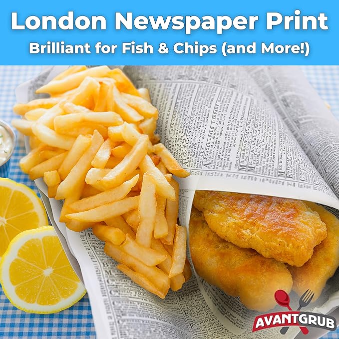 Greaseproof, Durable 12x16 Newsprint Wax Paper 300Pk. Deli Food Basket Liner Sheets for Fish, Burgers, Fries, BBQ and Sandwiches. Perfect for Your Movie, Circus or Carnival Theme Party or Cookout.