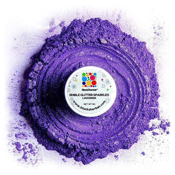 Blacksherbet Purple Edible Glitter for Drinks 5 Grams | KOSHER Certified | Drink Glitter and Luster Dust for Cake, Cake Pops, Edible Glitter Cocktails Food, Cocktail glitter