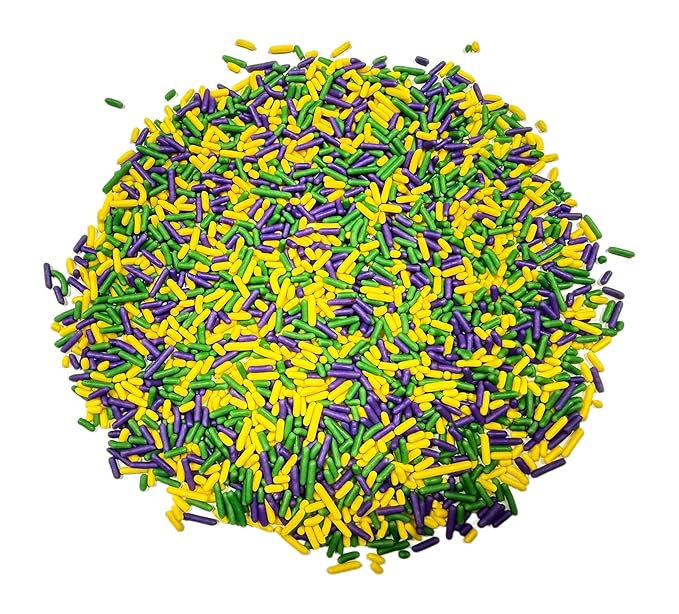 Sentovac Edible Purple&Green$Yellow Mixing Jimmies Sprinkles for Cake Decorating Baking Cookie and Ice Cream Topper Decorations Sprinkles Supplies 78g/2.75oz