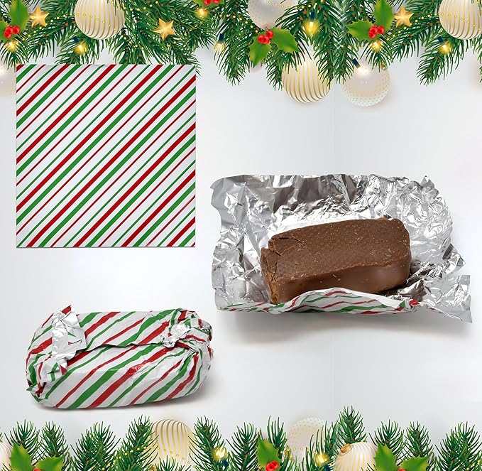 Gift Boutique Chocolate Candy Wrappers Aluminum Tin Foil Wrapping 600 Pieces Packaging Decoration 4 Xmas Printed Color Wrapper Papers for Holiday Baking Homemade Food Party Favor 4 x 4 Inches Square
