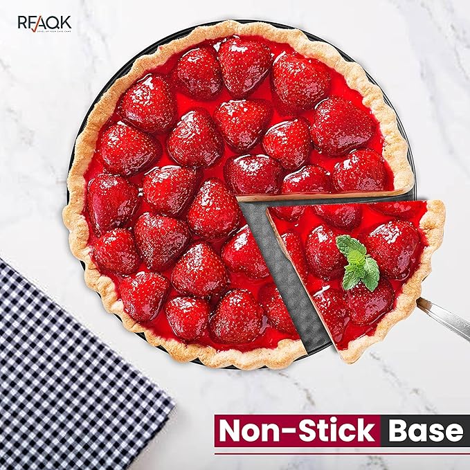 RFAQK Non-Stick 6 Inch Cake Pan with Removable Bottom - Leakproof Springform Pan with 50Pcs Parchment Papers - Perfect for Cakes, Cheesecakes, and Compatible with 3 Qt Instant Pot - Bonus E-Book