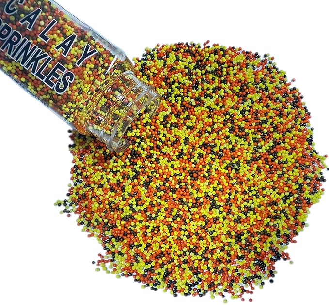 Gevog 2MM Fall Pearls Sprinkles Mixing Edible Cake Cupcake Sprinkles for Thanksgiving Party Baking Cupcake Cookie Ice Cream Decoration Supplies 110g/ 3.88oz