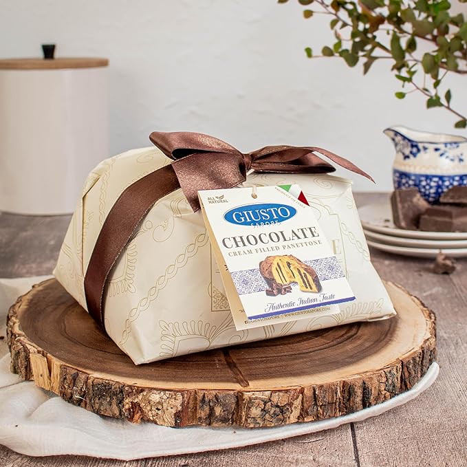 Giusto Sapore Authentic Italian Panettone Filled with Chocolate Cream - New and Imported from Italy, Family Owned - 28.21 oz