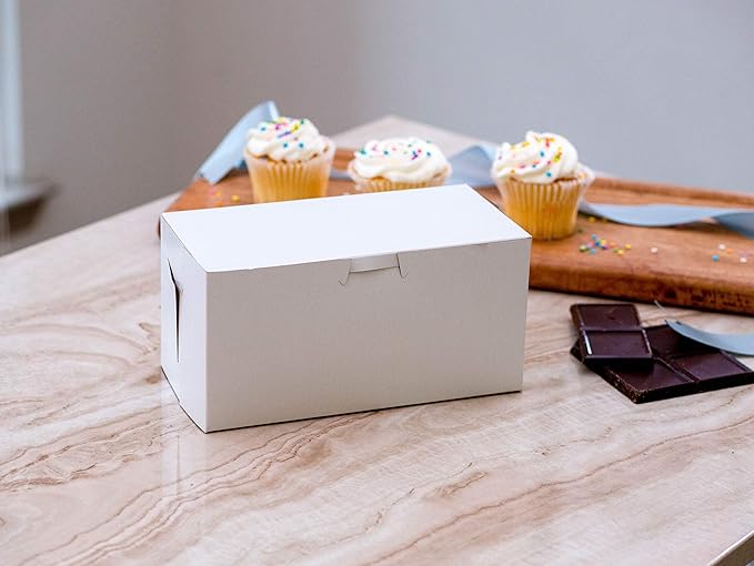 Southern Champion Tray 1025 Premium Clay Coated Kraft Paperboard White Non-Window Sheet Cake and Utility Box, 14" Length x 10" Width x 4" Height, 1/4 Sheet (Case of 100)