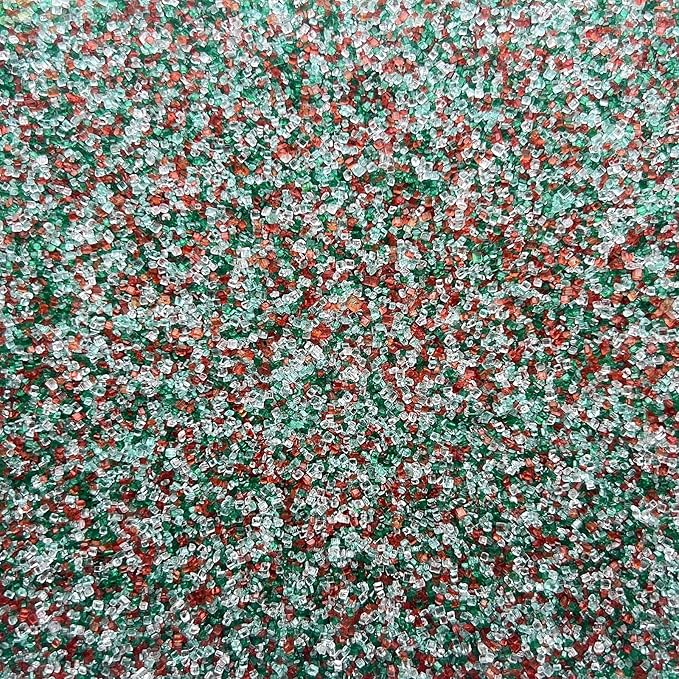 SE Si&Moos Christmas Sprinkles Red Green and White Sanding Sugar Crystals for Cake Decorating Red and Green Sprinkles Colored Sugar Rimmer, Perfect for Cookie, Cake, Cupcake and Cocktail, Wedding Party Christmas Supplies 3.5 OZ