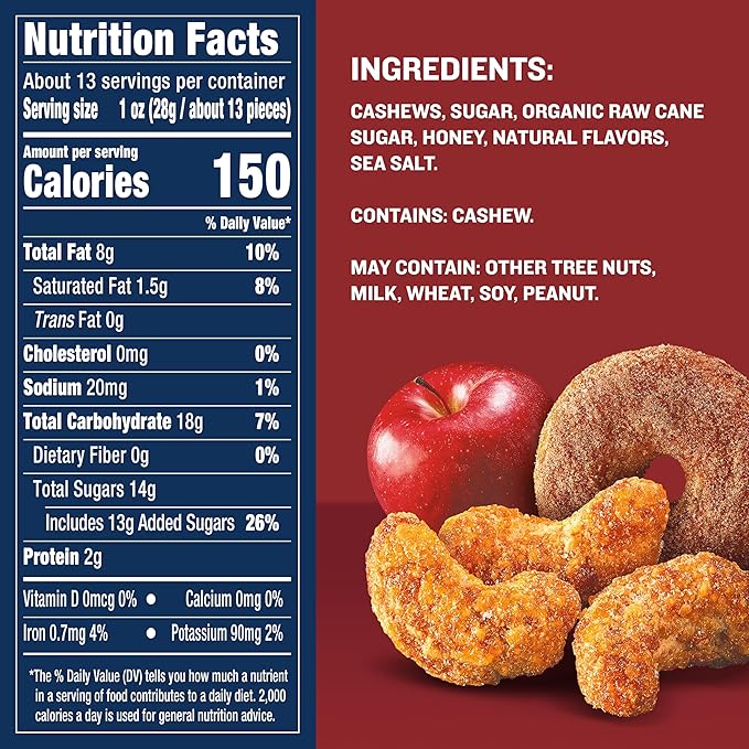 PLANTERS Apple Cider Donut Cashews 13oz (Pack of 2)