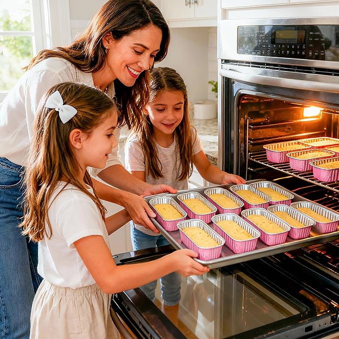 100 Pack Mini Cake Pans with Lids and Spoons Rectangular Aluminum Foil Baking Pans Mini Cheesecake Containers(6.8oz)