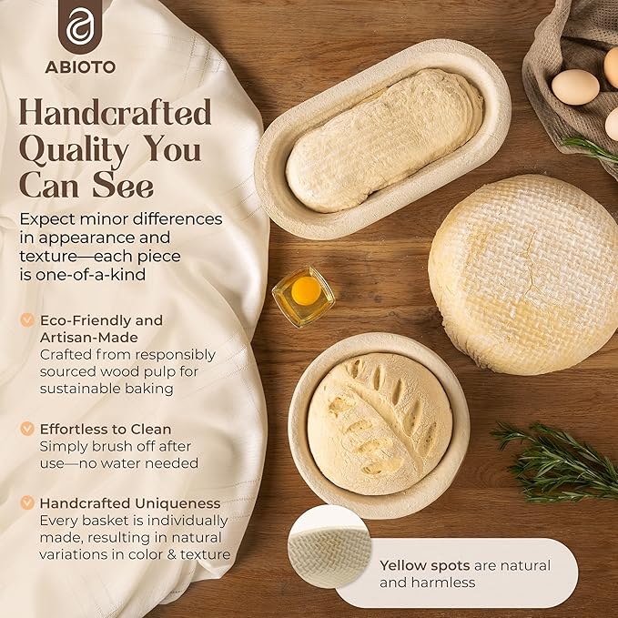13" Oval Wood Pulp Banneton Bread Proofing Basket – 2.2LB Brotform, Smooth Surface– Non-Stick Natural Wood Pulp Pressed for Durability– Made in Germany Proofing Baskets for Sourdough Bread Baking