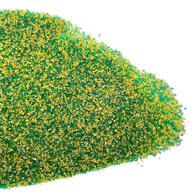 SE Si&Moos Green and Gold Sanding Sugar Crystals for Cake Decorating Green and Gold Sprinkles Colored Sugar Rimmer, Perfect for Cookie, Cake, Cupcake and Cocktail, Wedding Party Christmas Supplies 3.5 OZ