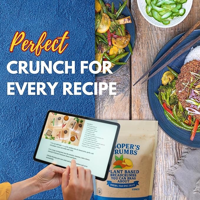 Cooper's Crumbs All Natural Gluten Free Low Carb Bread Crumb Alternative, High Protein, Vegan, Certified Kosher, Paleo, Keto (Original Four Spice Salute)