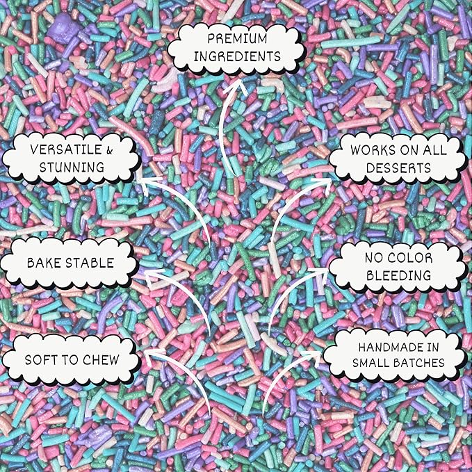 Confect Tropical Twist Rainbow Sprinkles | Custom Blend Jimmies | Multicolor Edible Toppings for Cake & Dessert Decoration –Vegan, Gluten-Free, Dairy-Free, Palm Oil-Free – 4.2 Oz