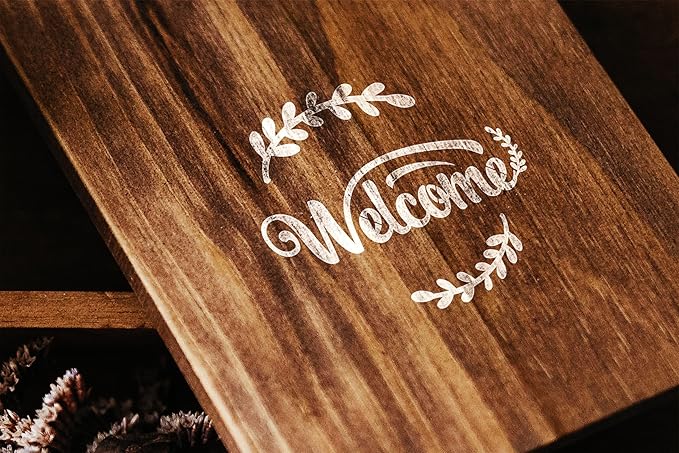 YKW Welcome Sign Stencils Set - 7 Reusable Smiley Paw Templates - Up to 14x5 - Welcome Words, Leaves, Pumpkin - for Porch, Door, Wood, Fabric - DIY Home Decor,Translucent and Soft