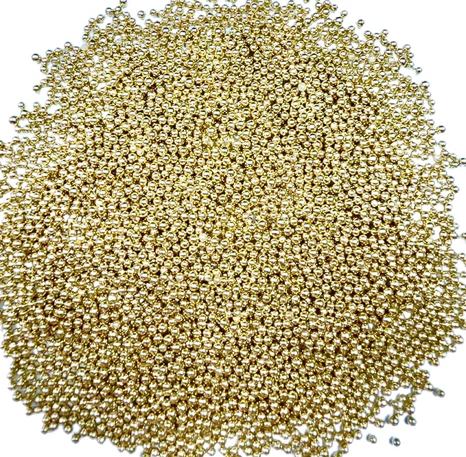 Gevog 2MM Gold Pearls Nonpareils Sprinkles Mixing Edible Cake Cupcake Sprinkles for Wedding Valentines Party Baking Cupcake Cookie Ice Cream Decoration Supplies 110g/ 3.88oz